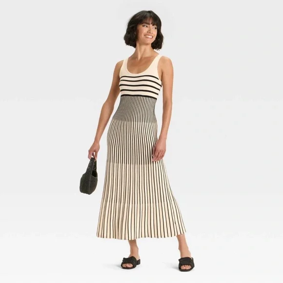 a new day Black and White Striped Maxi Dress - Picture 3 of 3